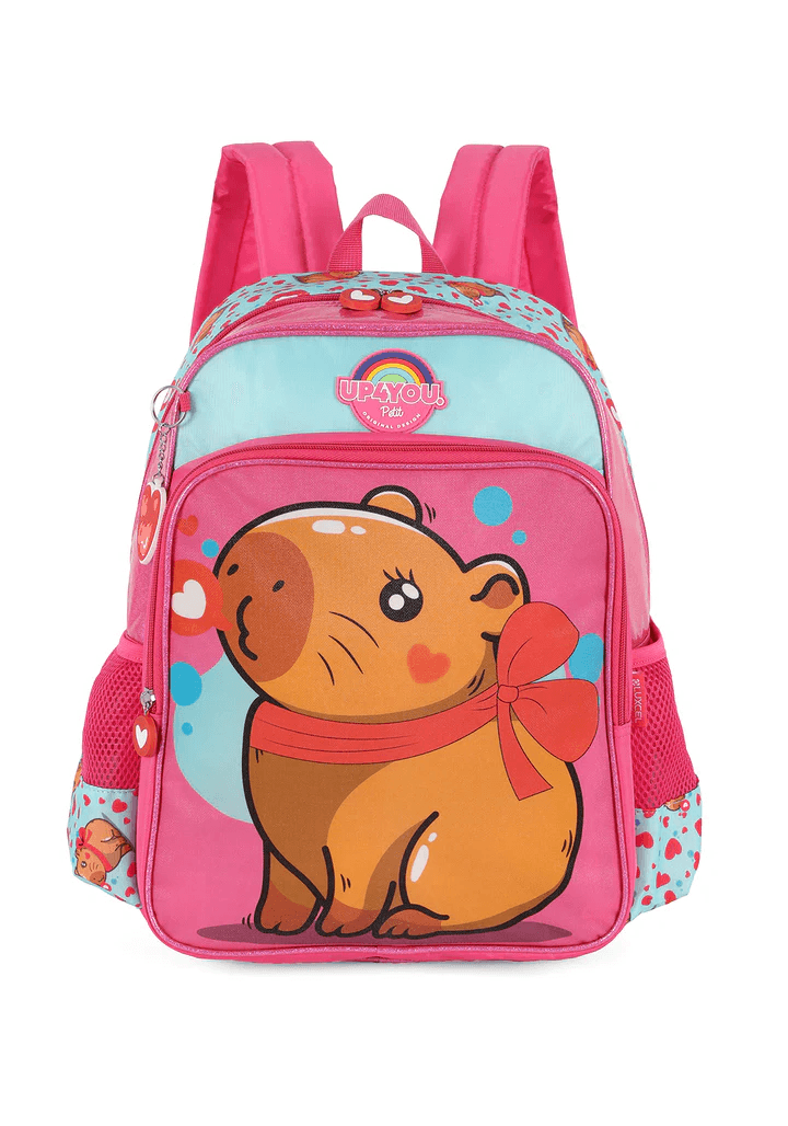 Mochila Infantil Luxcel Capivara Rosa