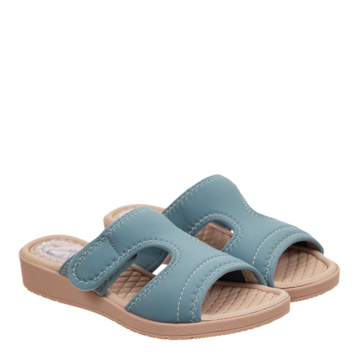 Sandália Piccadilly Conforto Anabela Azul - kallan
