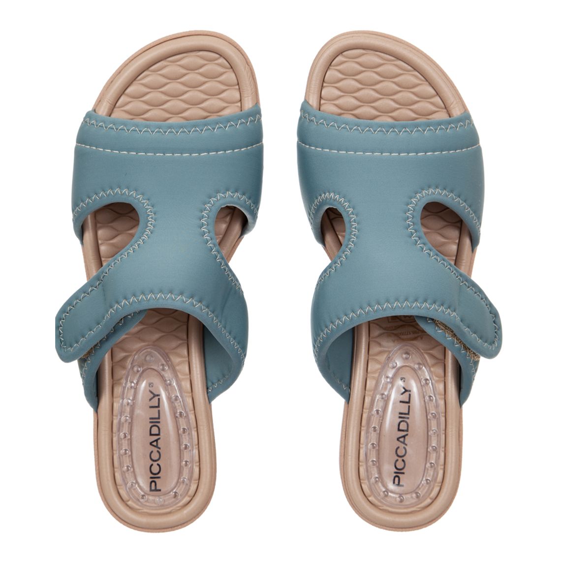 Sandália Piccadilly Conforto Anabela Azul - kallan