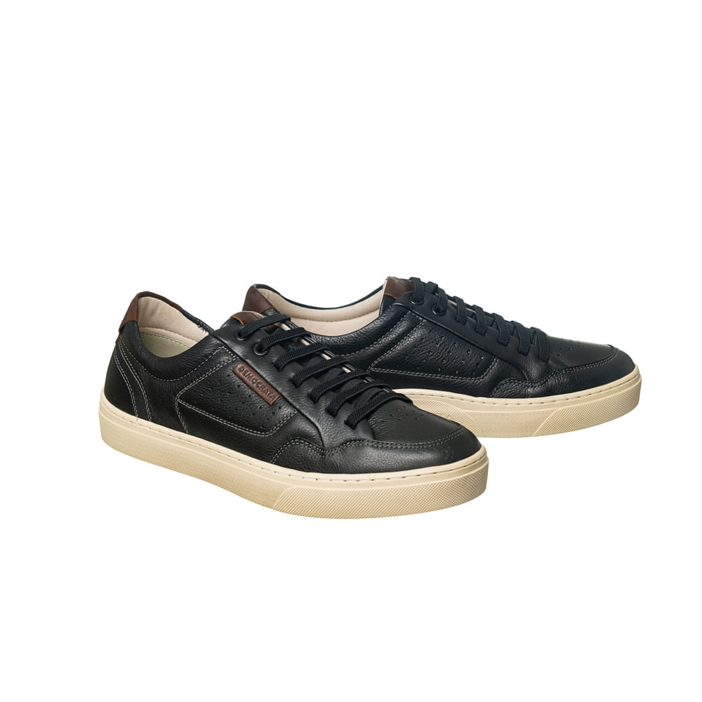 Sapatênis Democrata Denim Blend Branco / Marrom