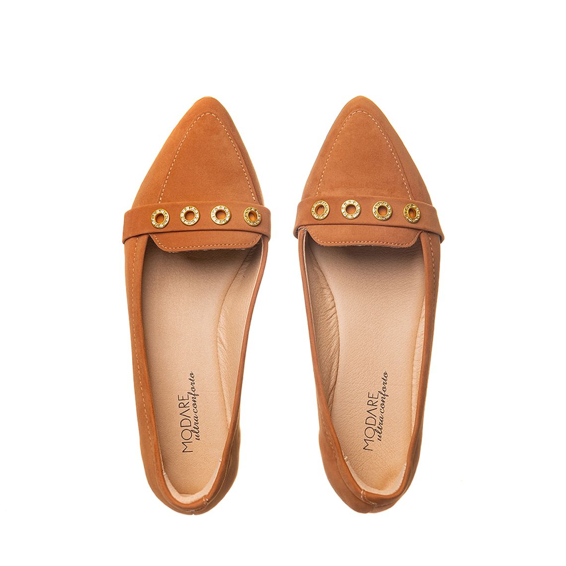 Sapatilha Modare Conforto Glam Caramelo - kallan