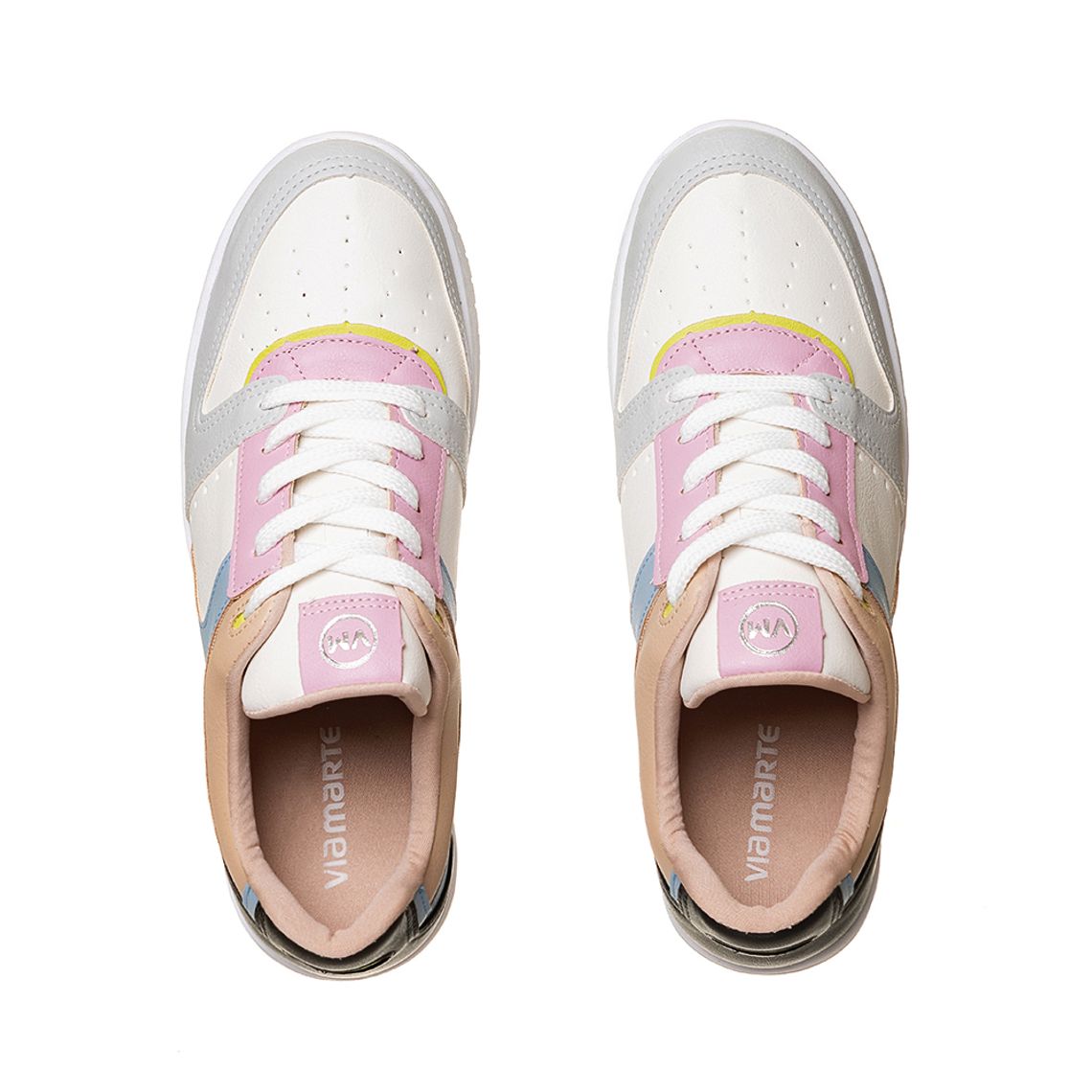 Tênis Feminino Via Marte Mineral/Chantilly/Jasmim/Indigo/Arenito/ - kallan