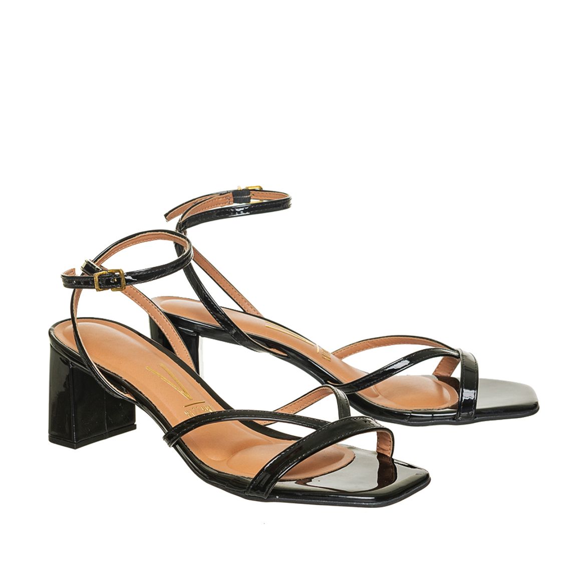 Sandália Feminina Salto Verniz Premium Vizzano Preto - kallan
