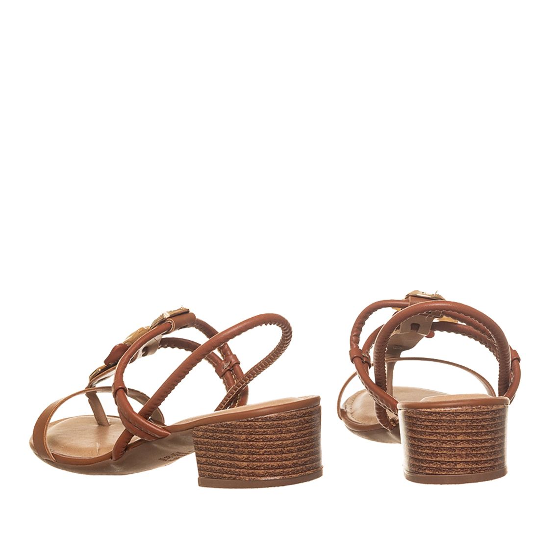 Sandália Via Marte Salto Pedrarias Marrom - kallan