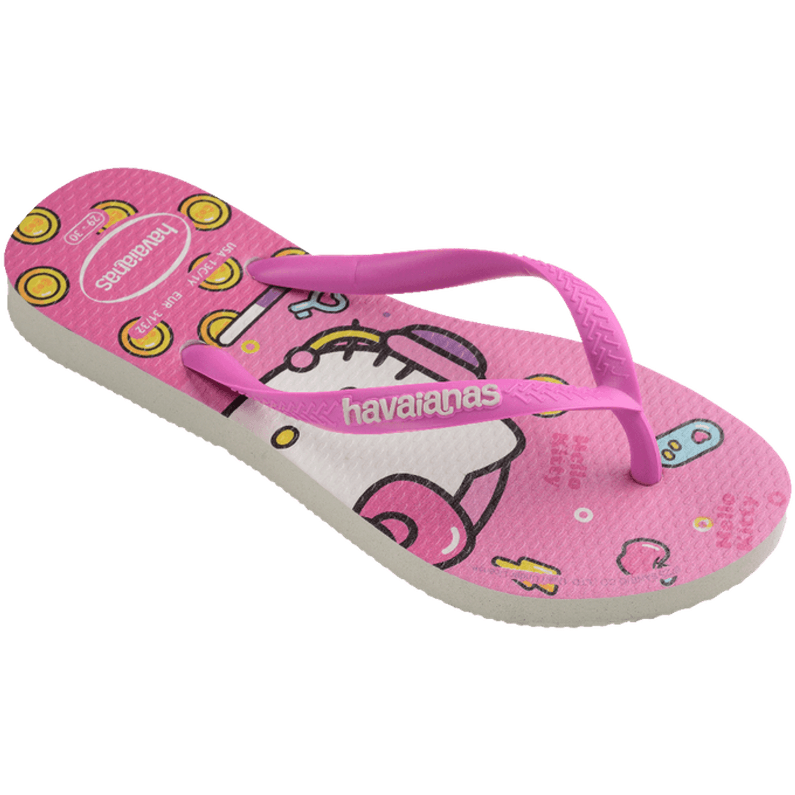 Chinelo Infantil Havaianas Hello Kitty Branco kallan