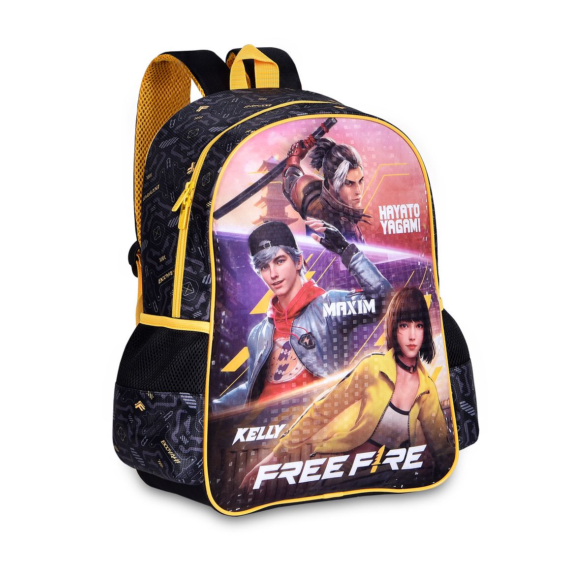 Mochila Infantil Clio Free Fire Preto kallan