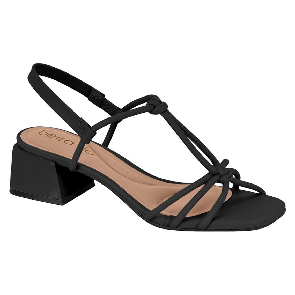 Sandália Beira Rio SandÃ¡lia Salto MÃ©dio Preta Sandália Beira Rio