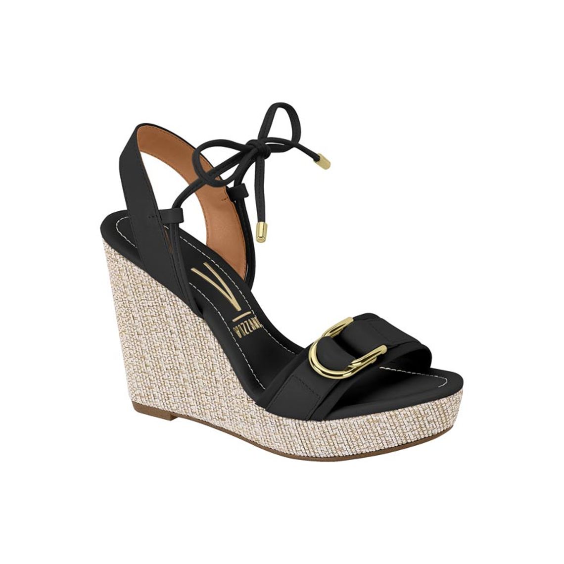 Vizzano Salto Sandalia Anabela Preta Vizzano Sandália Fechada