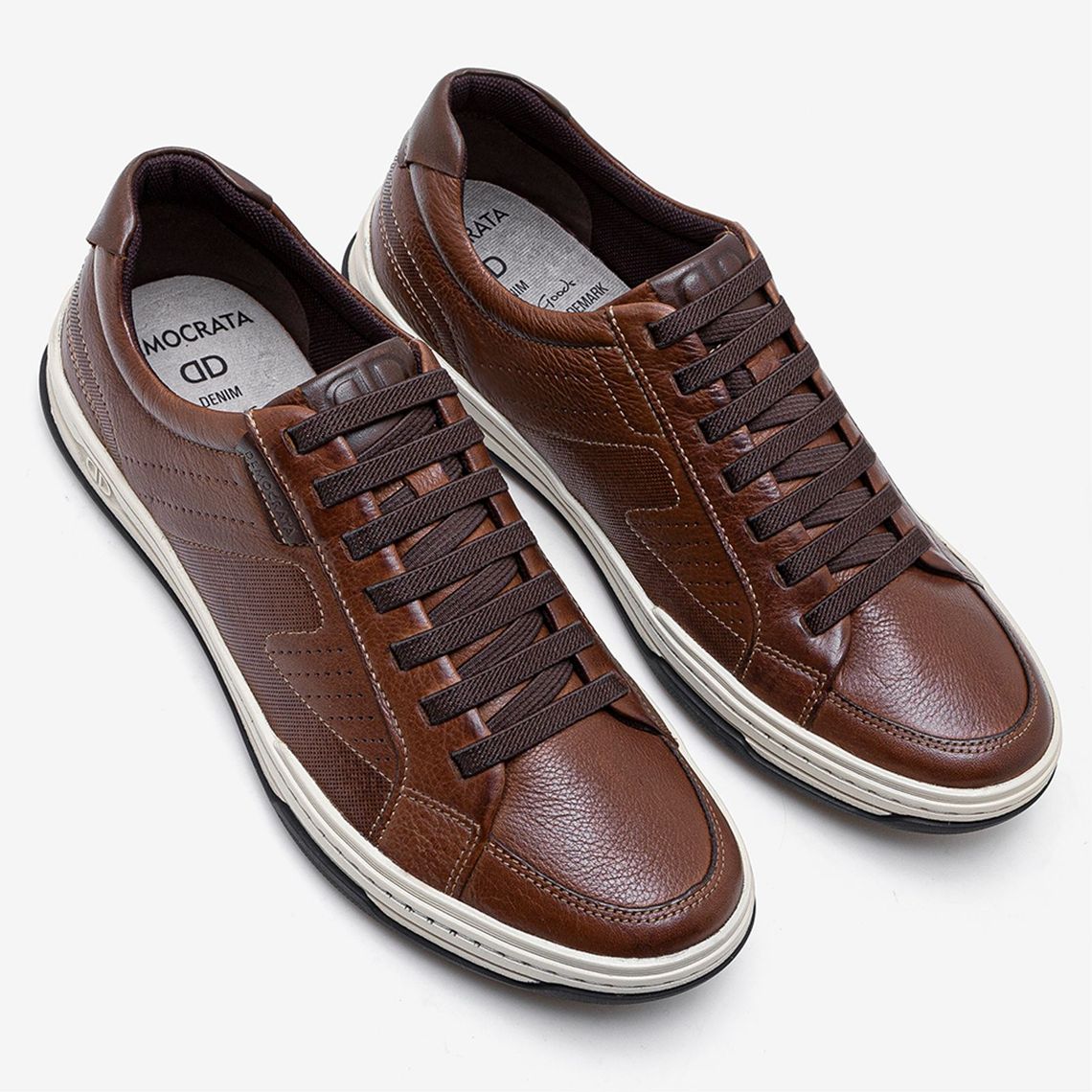 Sapatos Democrata SapatÃªnis Couro Democrata Perfuros Marrom