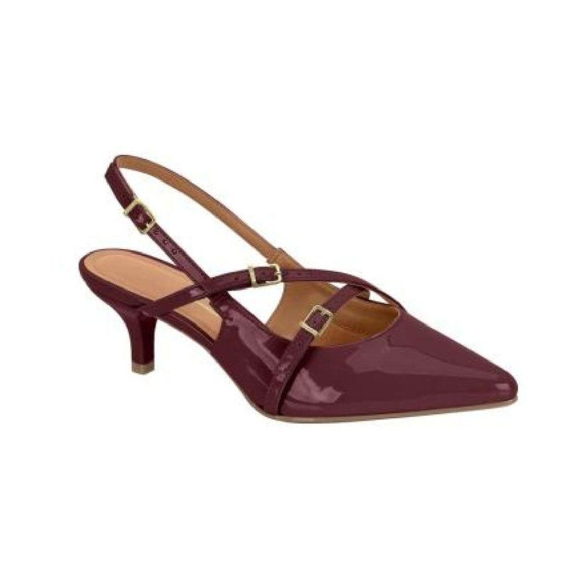 Slingback Scarpin Vinho Beira Rio Sapato Vizzano Scarpin CamurÃ§a